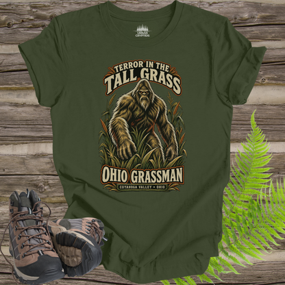 Ohio Grassman T-Shirt – Cuyahoga Valley Bigfoot Cryptid Shirt