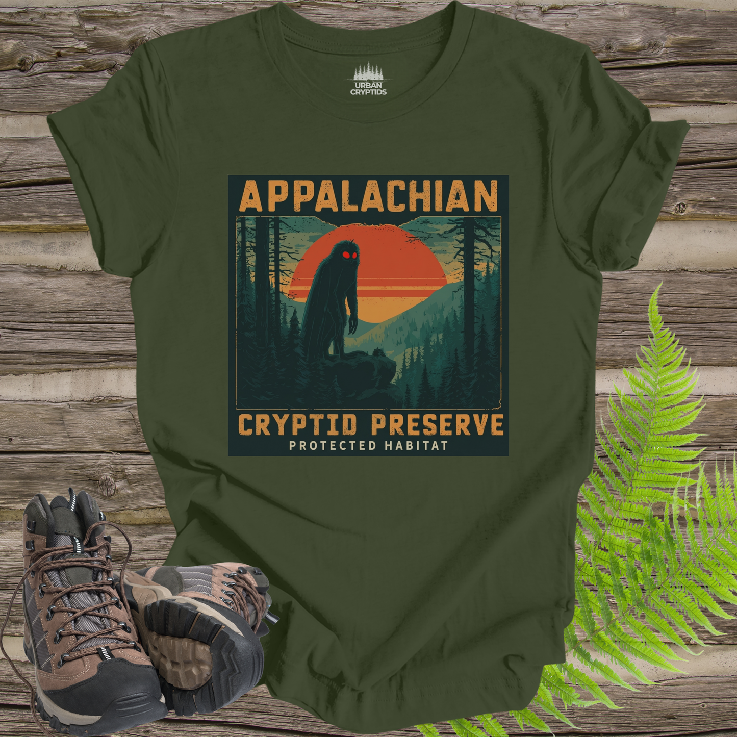 Appalachian Cryptid Preserve Mothman Vintage Outdoor T-Shirt