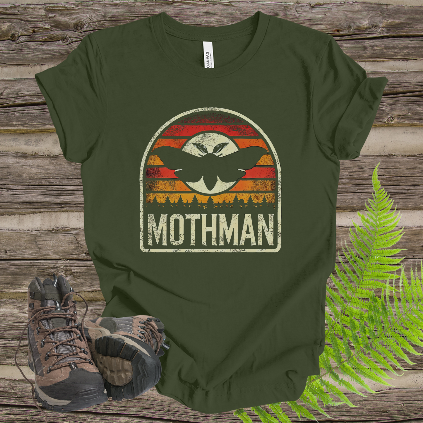 Mothman Tee with Colorful Background