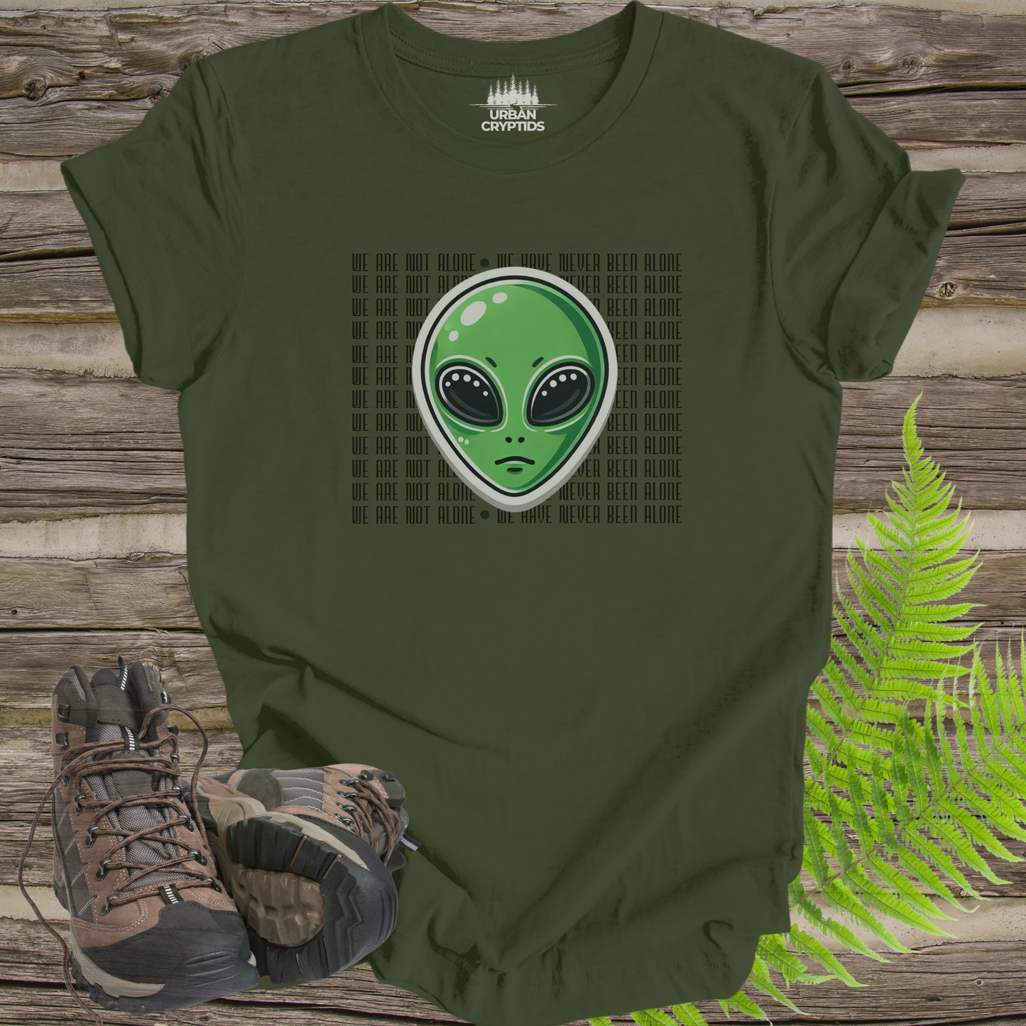 We Are Not Alone Alien T-Shirt | UFO & ET Graphic Tee | Sci-Fi Unisex Shirt
