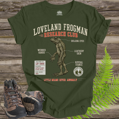 Loveland Frogman Research Club T-Shirt – Ohio Cryptid Field Guide Tee