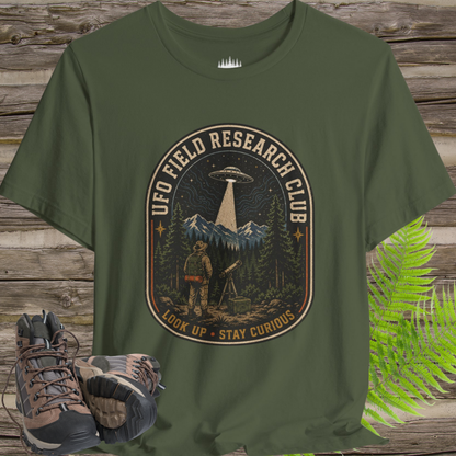UFO Field Research Club T-Shirt – Vintage Alien Skywatcher Tee