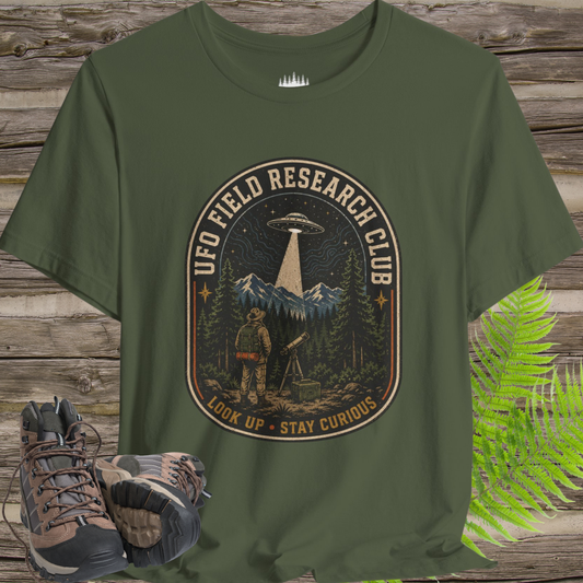 UFO Field Research Club T-Shirt – Vintage Alien Skywatcher Tee