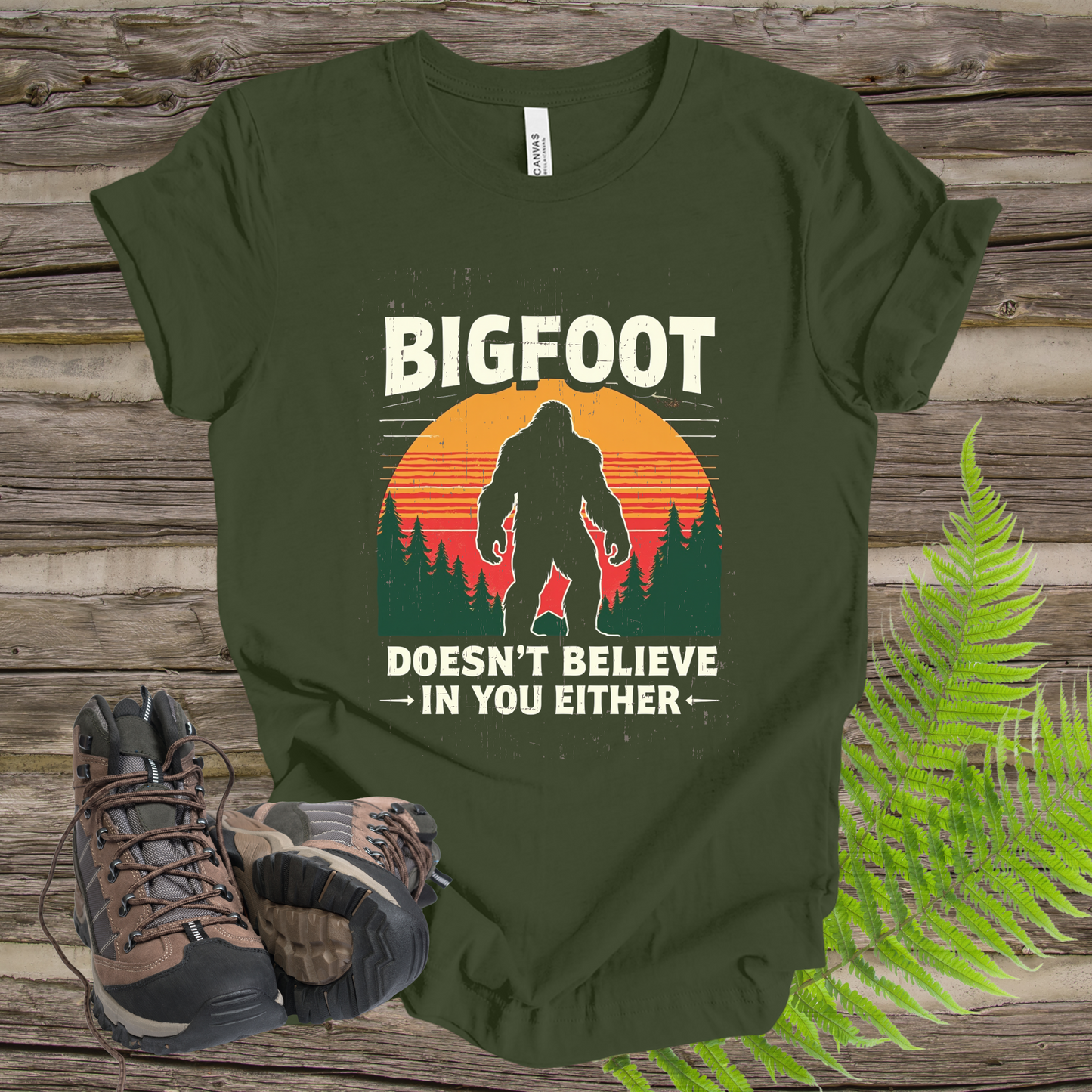 Bigfoot Unisex Tee - 'Doesn't Believe in You Either'