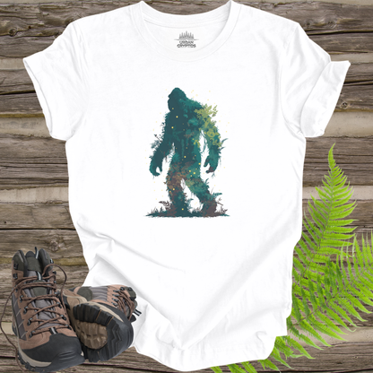 Dark Forest Bigfoot Nature Silhouette Sasquatch Cryptid T-Shirt