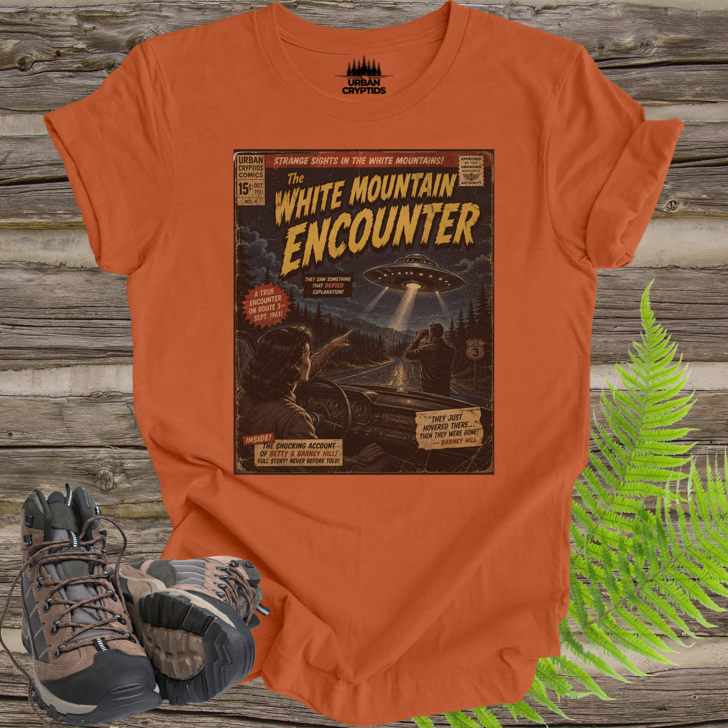 White Mountain Encounter Comic Tee | Betty & Barney Hill UFO Shirt | Vintage Sci-Fi Comic Cover | 1961 New Hampshire Alien Encounter