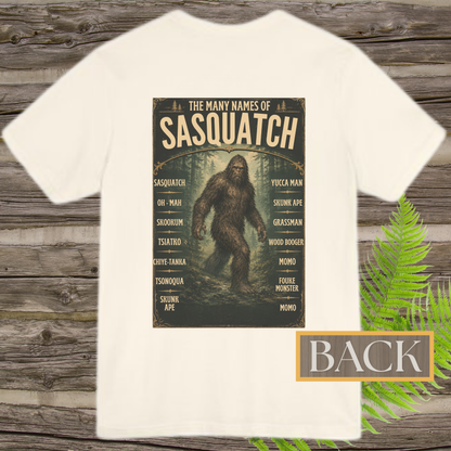 Wildman Chronicles: The Many Names of Sasquatch | Bigfoot Back Print T-Shirt