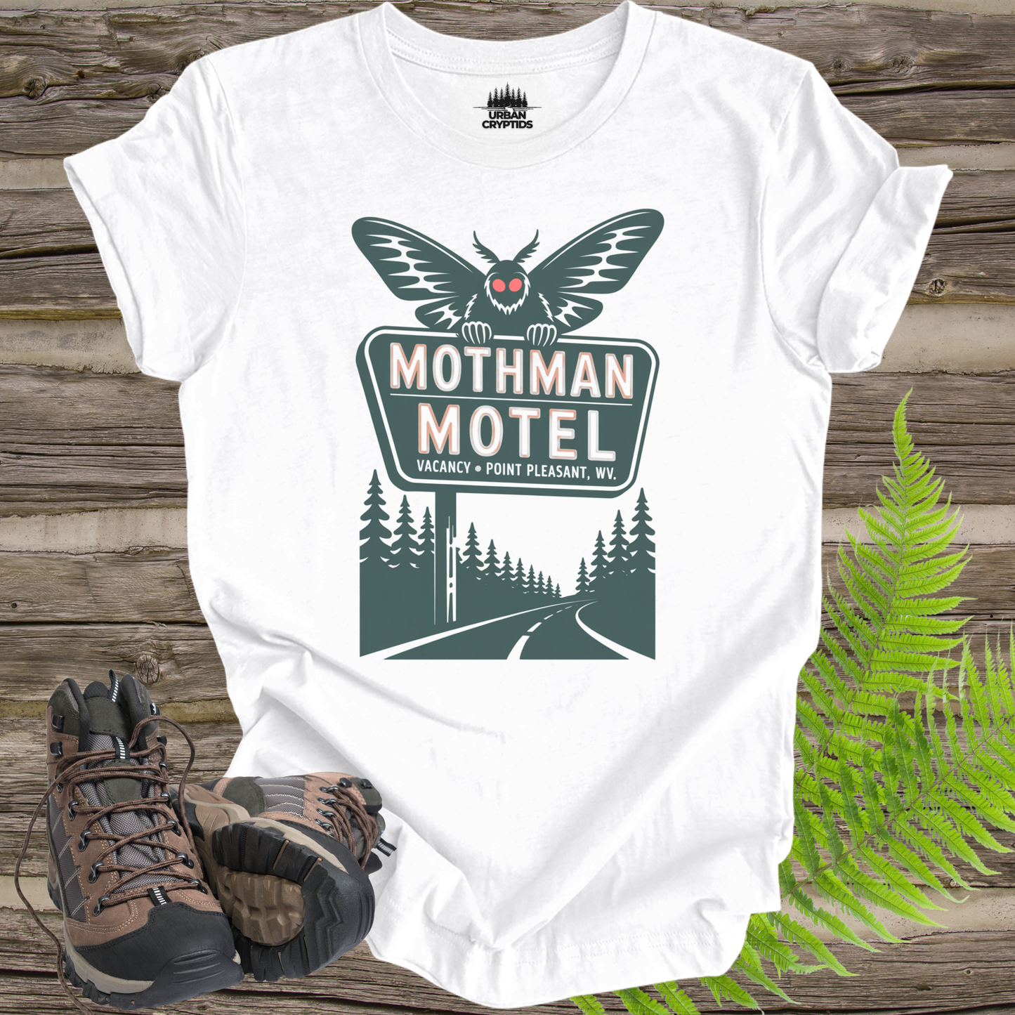Mothman Motel T-Shirt | Point Pleasant WV Shirt | Vintage Cryptid Tee | Funny Paranormal Shirt | Mothman Graphic
