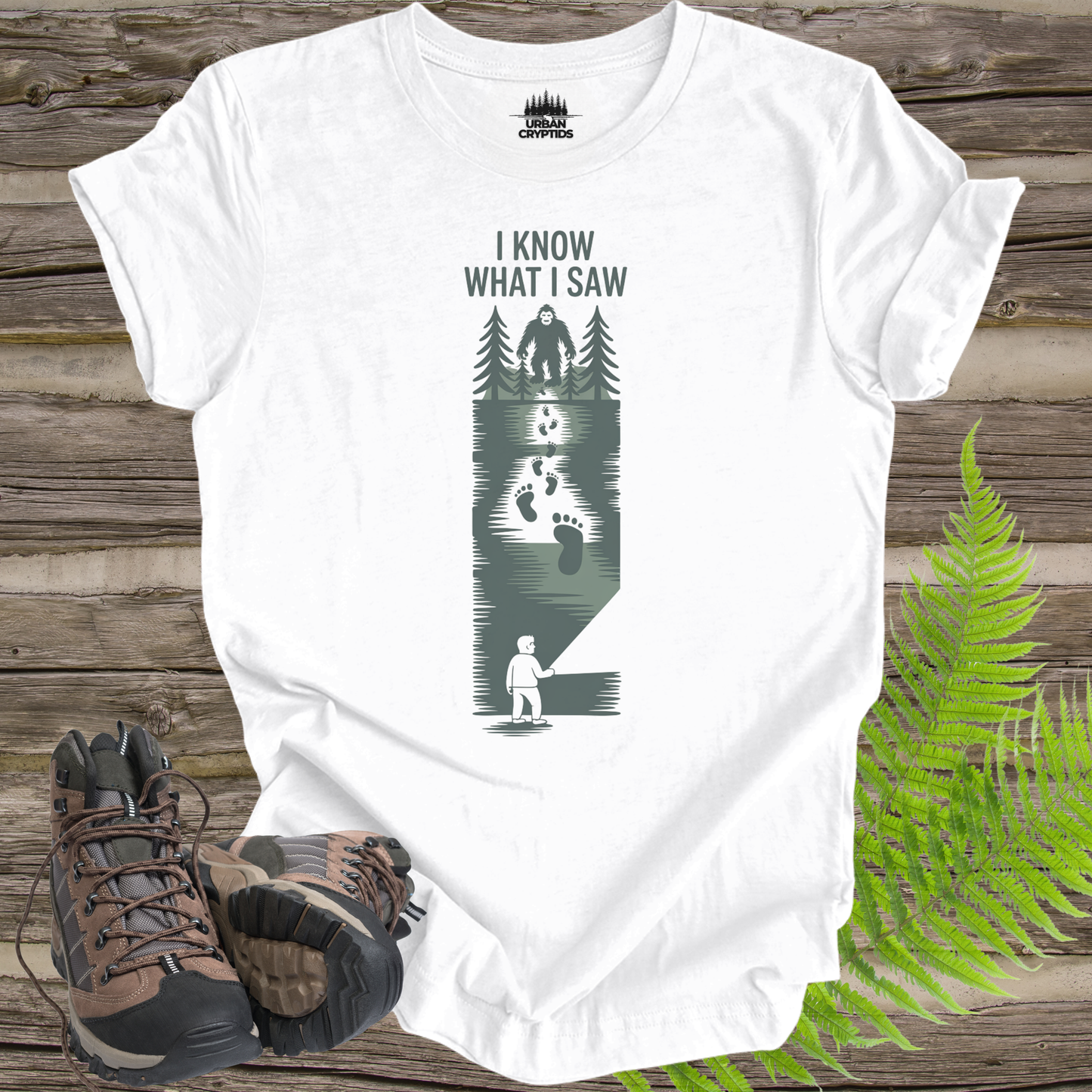 I Know What I Saw Bigfoot T-Shirt | Sasquatch Sighting Shirt | Cryptid Footprint Tee | Funny Cryptid Shirt | Paranormal Apparel