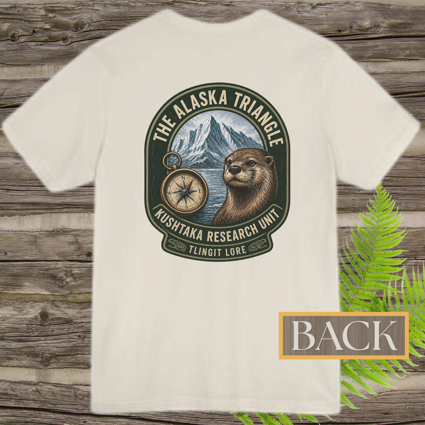 Alaska Triangle Kushtaka Research Unit T-Shirt | Tlingit Lore Cryptid Back Print Tee