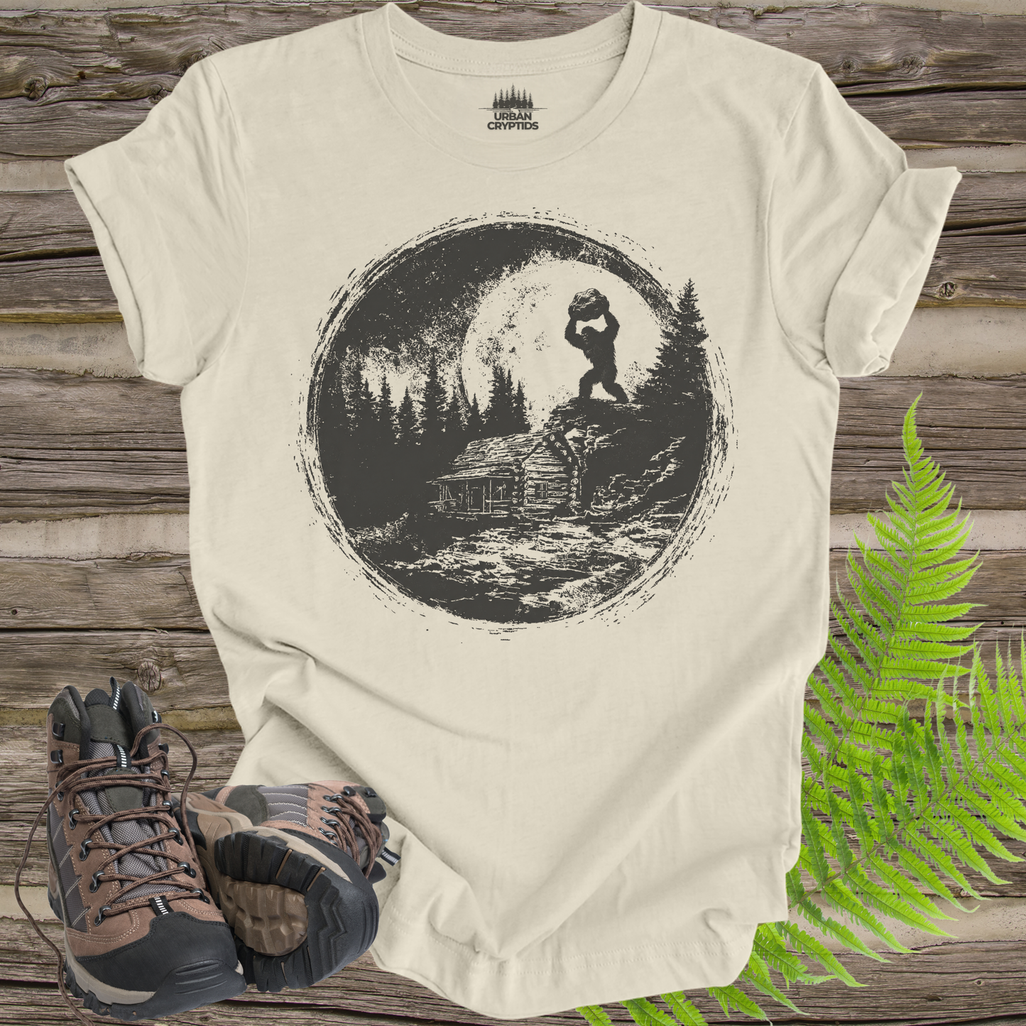 Wildman Chronicles: Moonlit Watcher | Ape Canyon 1924 Bigfoot T-Shirt