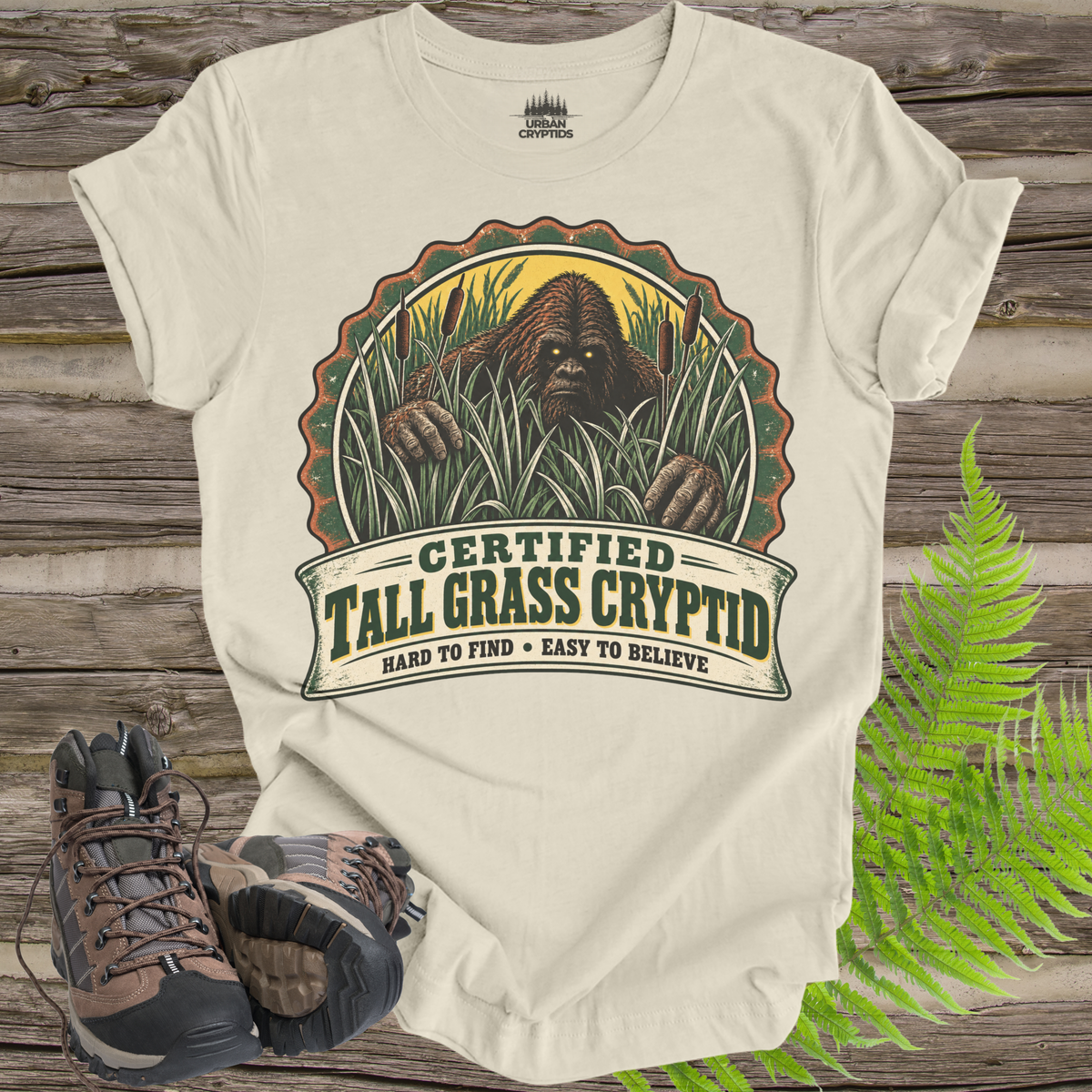 Certified Tall Grass Cryptid T-Shirt – Vintage Bigfoot Grassman Graphic Tee