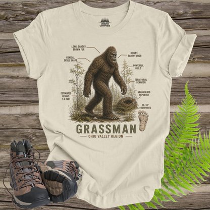 Ohio Grassman Tee | Hominid Series Cryptid Field Guide Shirt