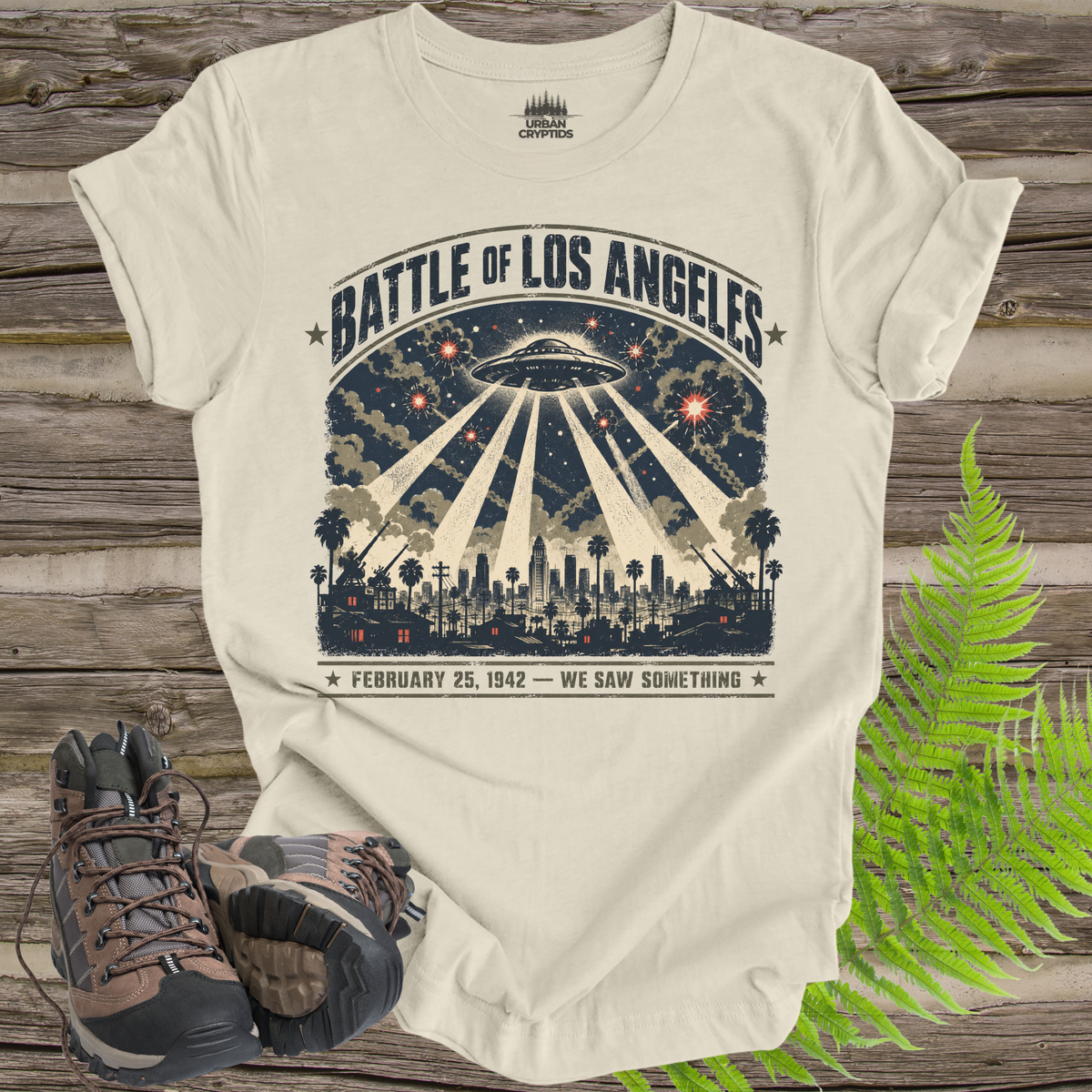 Battle of Los Angeles 1942 UFO T-Shirt – Vintage WWII Alien Encounter Tee