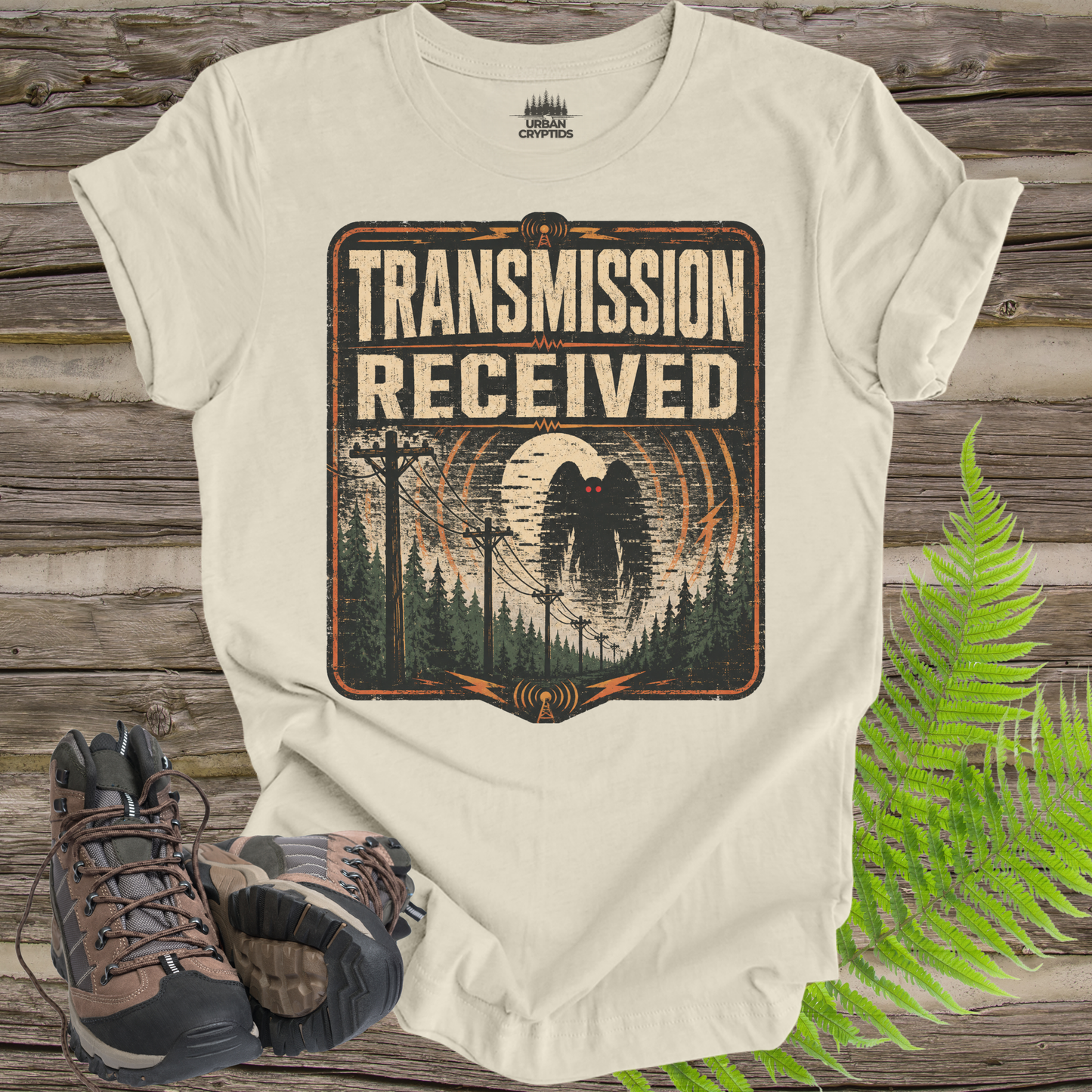 Transmission Received Mothman T-Shirt – Paranormal Radio Cryptid Tee