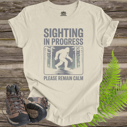 Sighting in Progress Shirt – Funny Bigfoot Tee | Sasquatch Cryptid Shirt