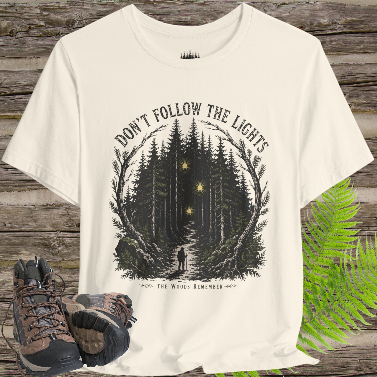 Don’t Follow the Lights T-Shirt – Mysterious Forest Ghost Lights