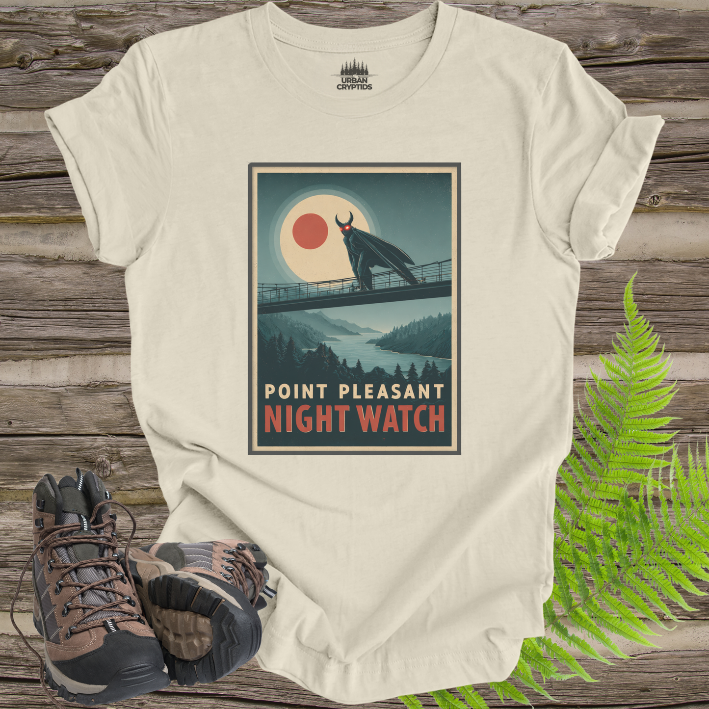 Point Pleasant Night Watch Mothman Vintage Poster T-Shirt