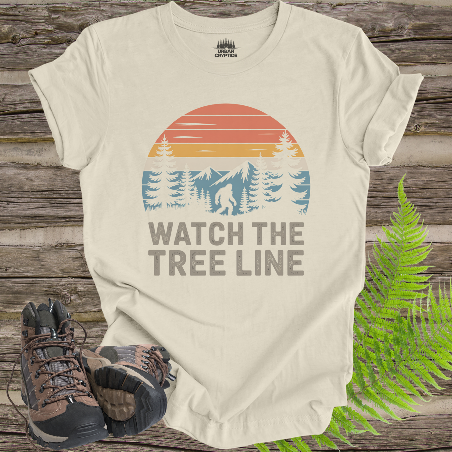 Watch the Tree Line Shirt – Bigfoot Cryptid Tee | Sasquatch Hiking Shirt