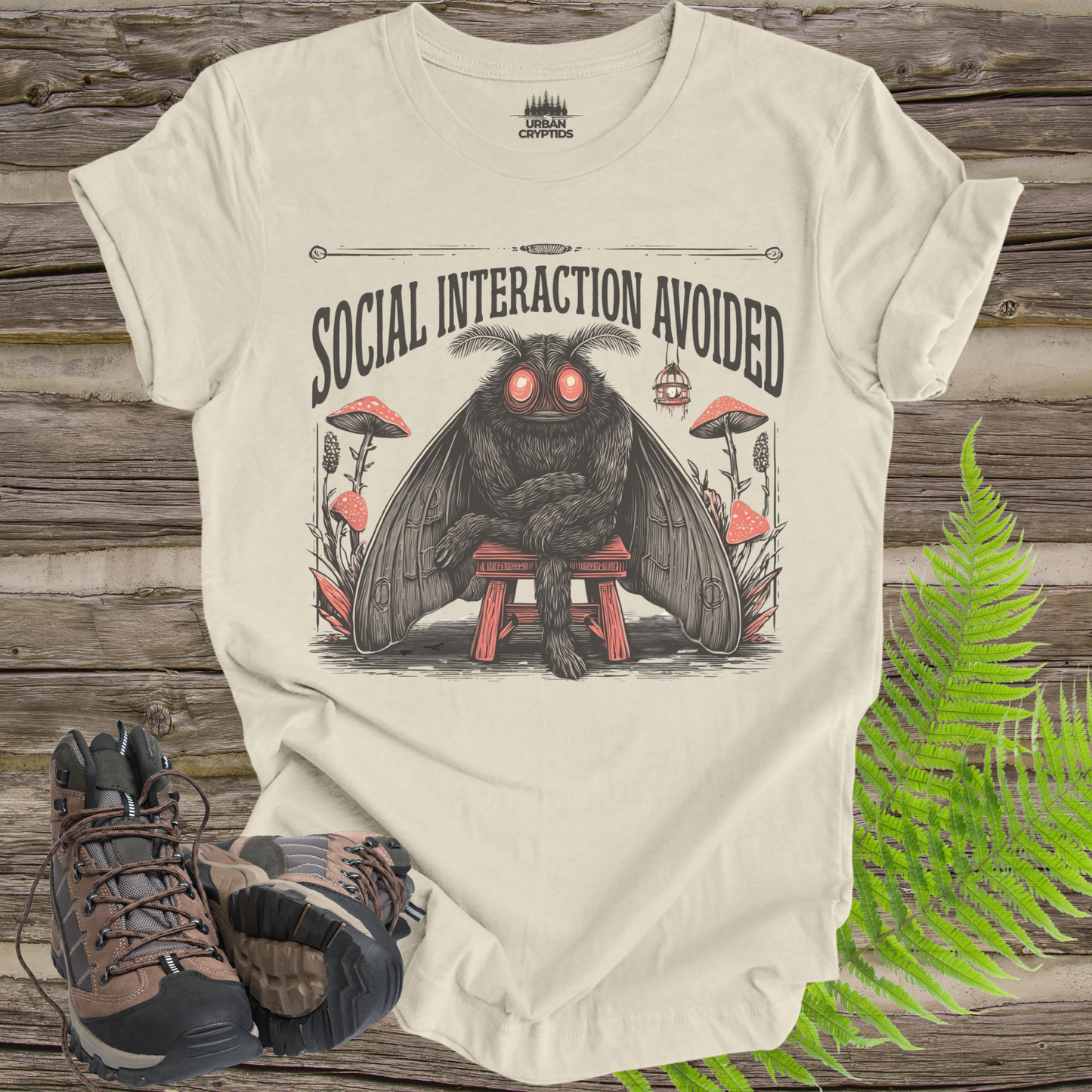 Social Interaction Avoided Funny Mothman Cryptid T-Shirt
