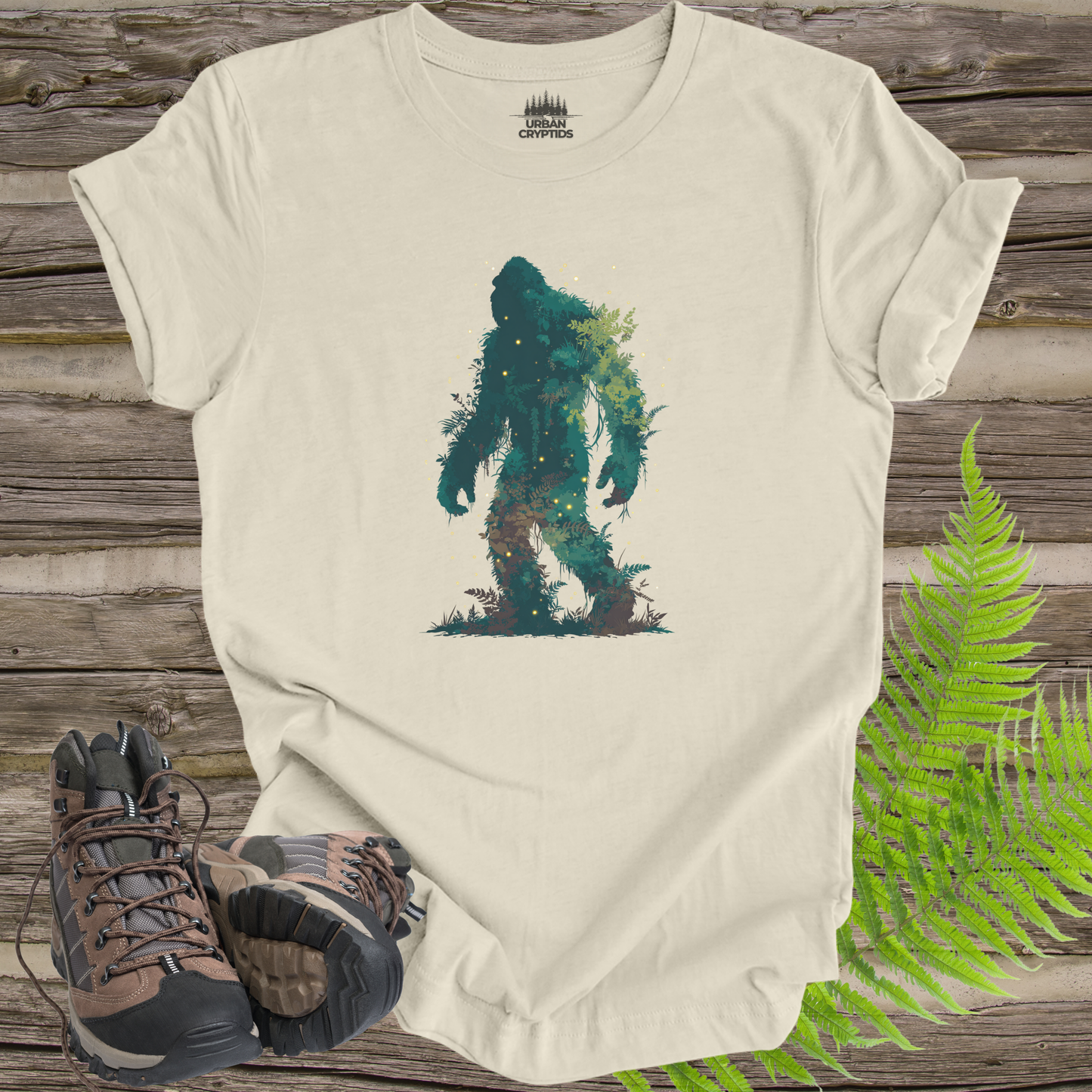 Dark Forest Bigfoot Nature Silhouette Sasquatch Cryptid T-Shirt