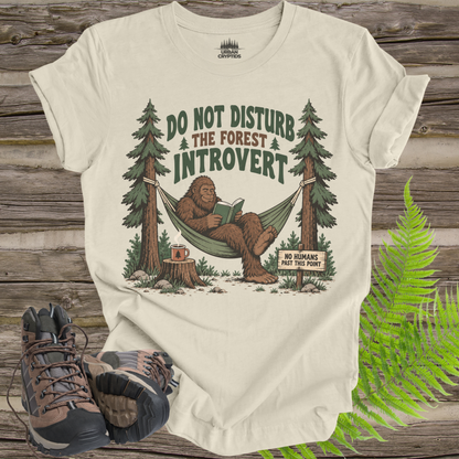 Do Not Disturb the Forest Introvert T-Shirt – Funny Bigfoot Reading Graphic Tee