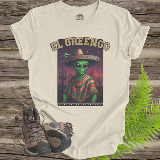 El Greengo Alien T-Shirt | Funny UFO Mexican Poncho Graphic Tee