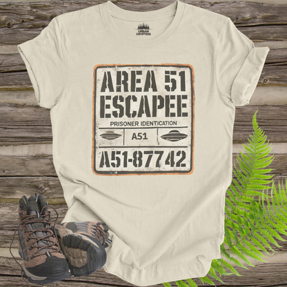 AREA 51 ESCAPEE Shirt | Vintage Prisoner Identification Tee | Funny Alien UFO T-Shirt
