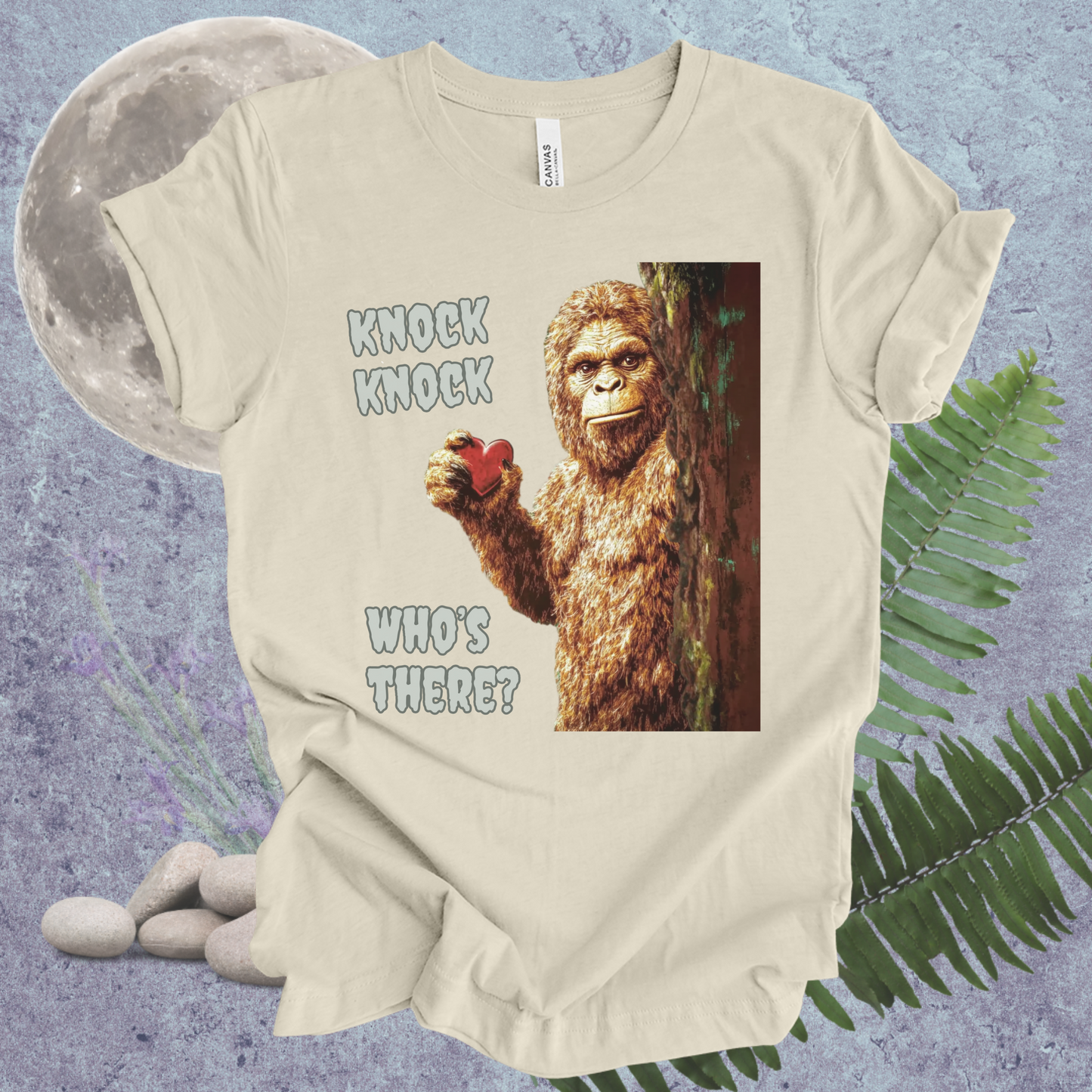 Funny Bigfoot Unisex Tee - 'Knock Knock, Who's There?'