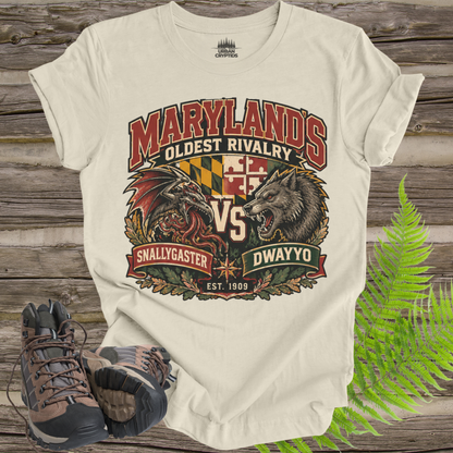 Snallygaster vs. Dwayyo T-Shirt – Maryland Cryptid Rivalry Tee