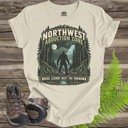 Northwest Abduction Zone T-Shirt – Bigfoot UFO Encounter Graphic Tee