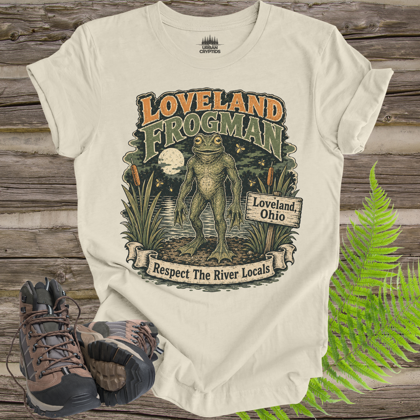 Loveland Frogman T-Shirt – Respect the River Locals Ohio Cryptid Tee
