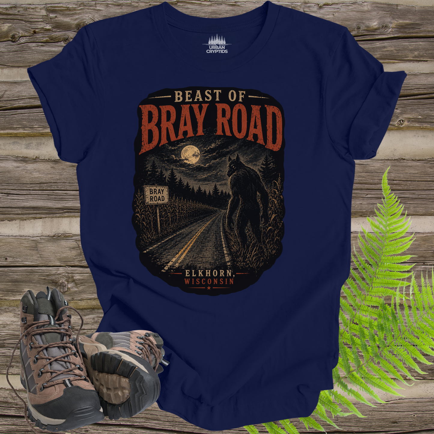 Beast of Bray Road Vintage Cryptid T-Shirt | Elkhorn Wisconsin Dogman Legend Tee