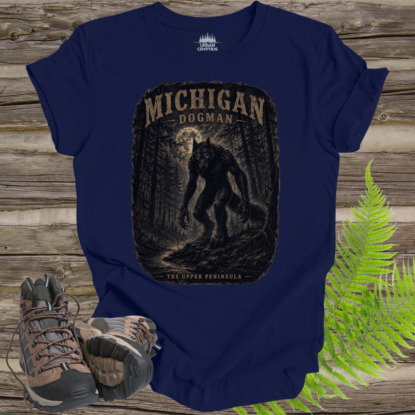 Michigan Dogman Vintage Cryptid T-Shirt | Upper Peninsula Folklore Shirt