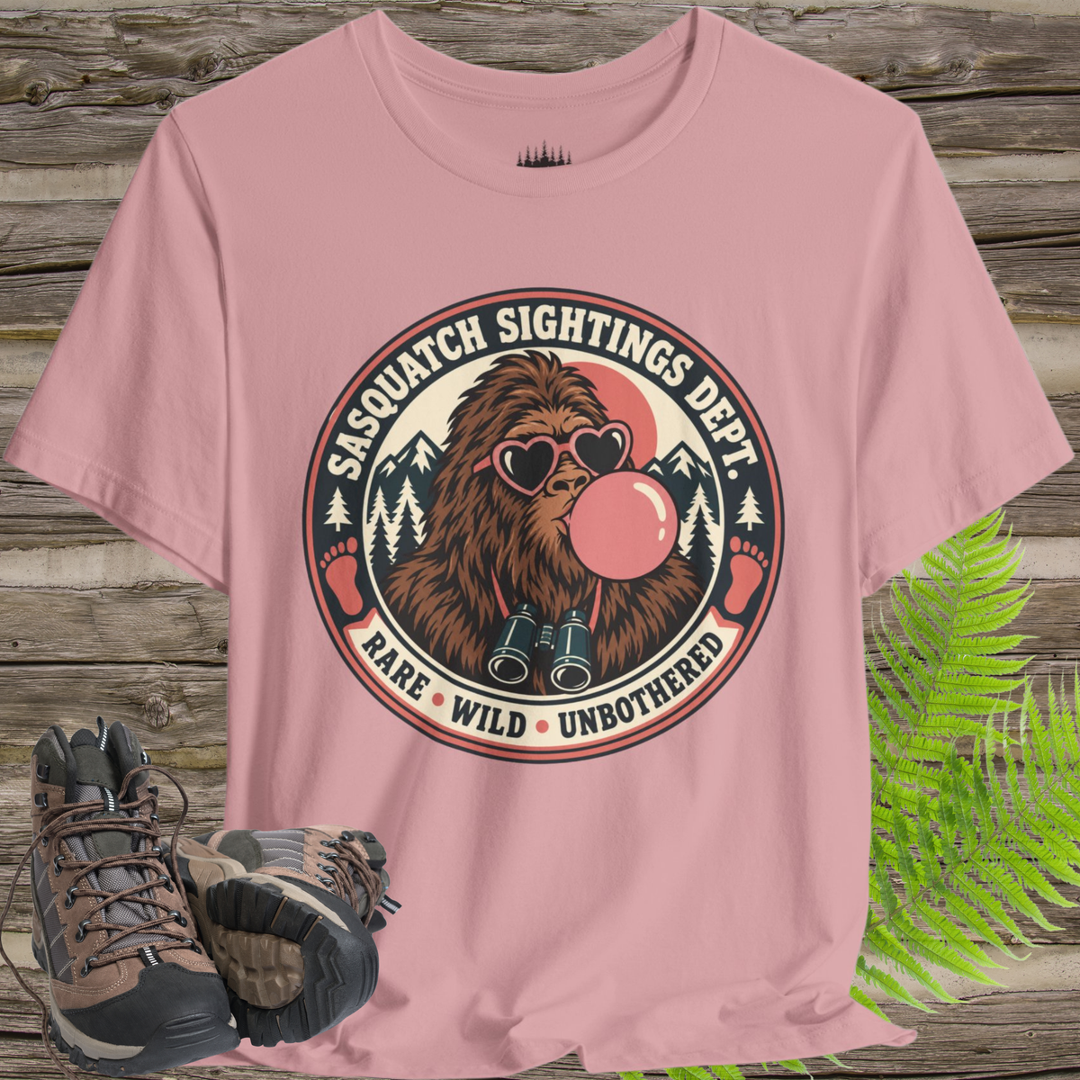 Sasquatch Sightings Department T-Shirt – Funny Bubblegum Bigfoot Graphic Tee