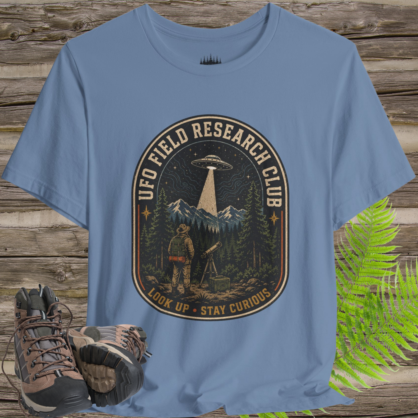 UFO Field Research Club T-Shirt – Vintage Alien Skywatcher Tee