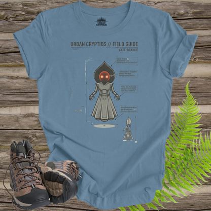 Urban Cryptids Field Guide: Braxxie | Flatwoods Monster Technical Diagram T-Shirt