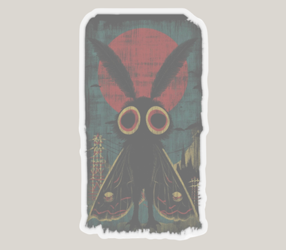 Mothman Vintage Poster Sticker | Cryptid Vinyl Sticker | Urban Cryptids