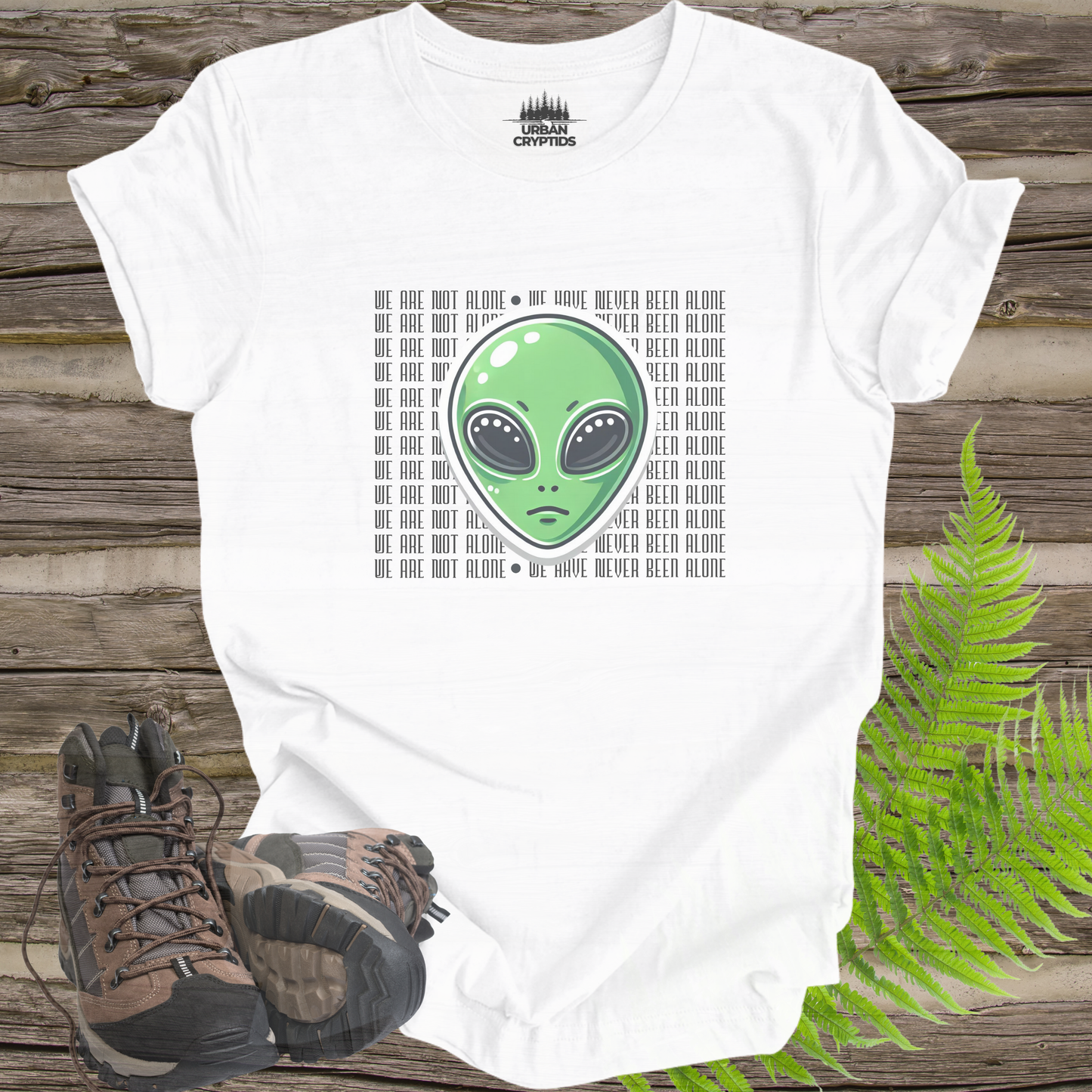 We Are Not Alone Alien T-Shirt | UFO & ET Graphic Tee | Sci-Fi Unisex Shirt