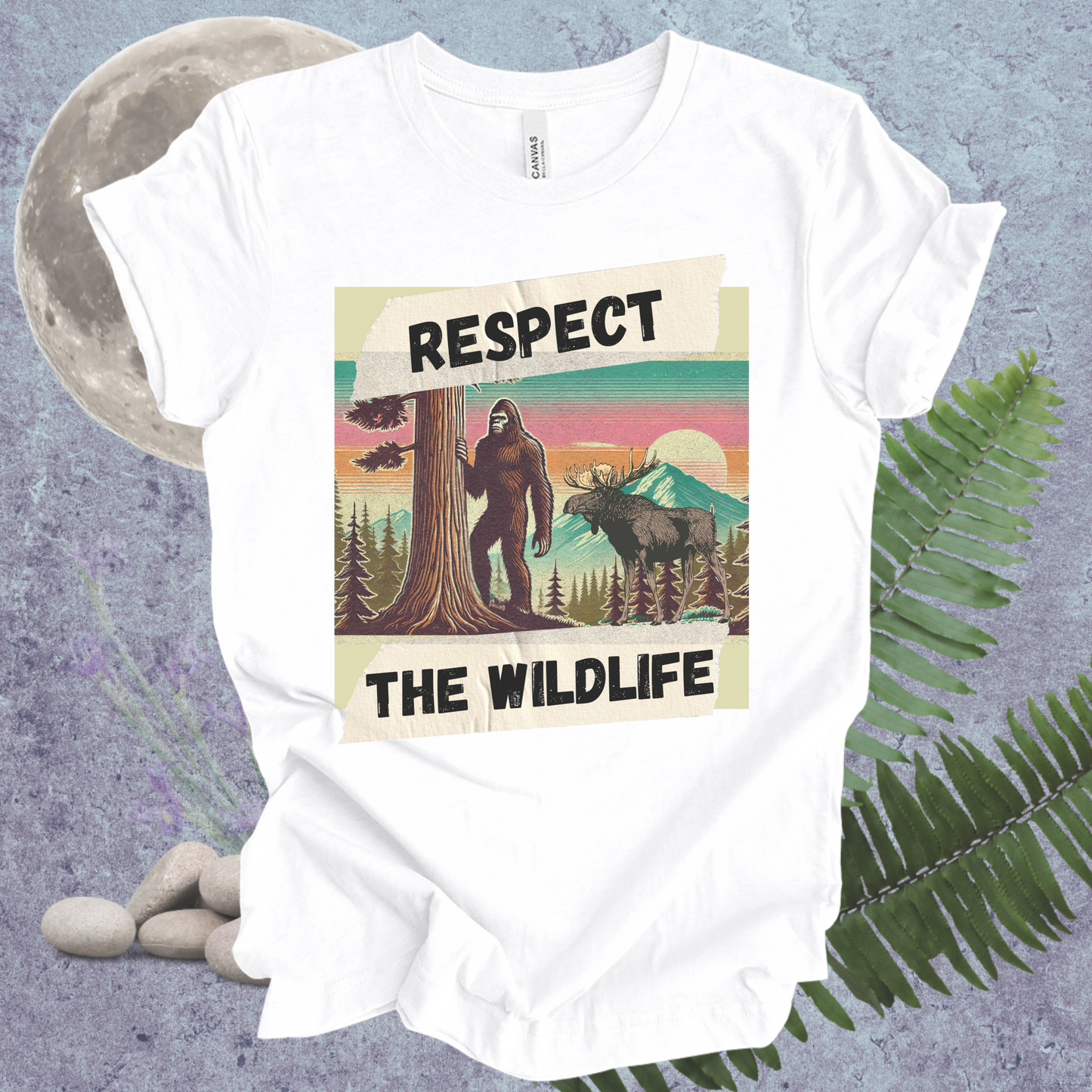 Wildlife Respect Tee - Unisex T-Shirt with Bigfoot and Moose