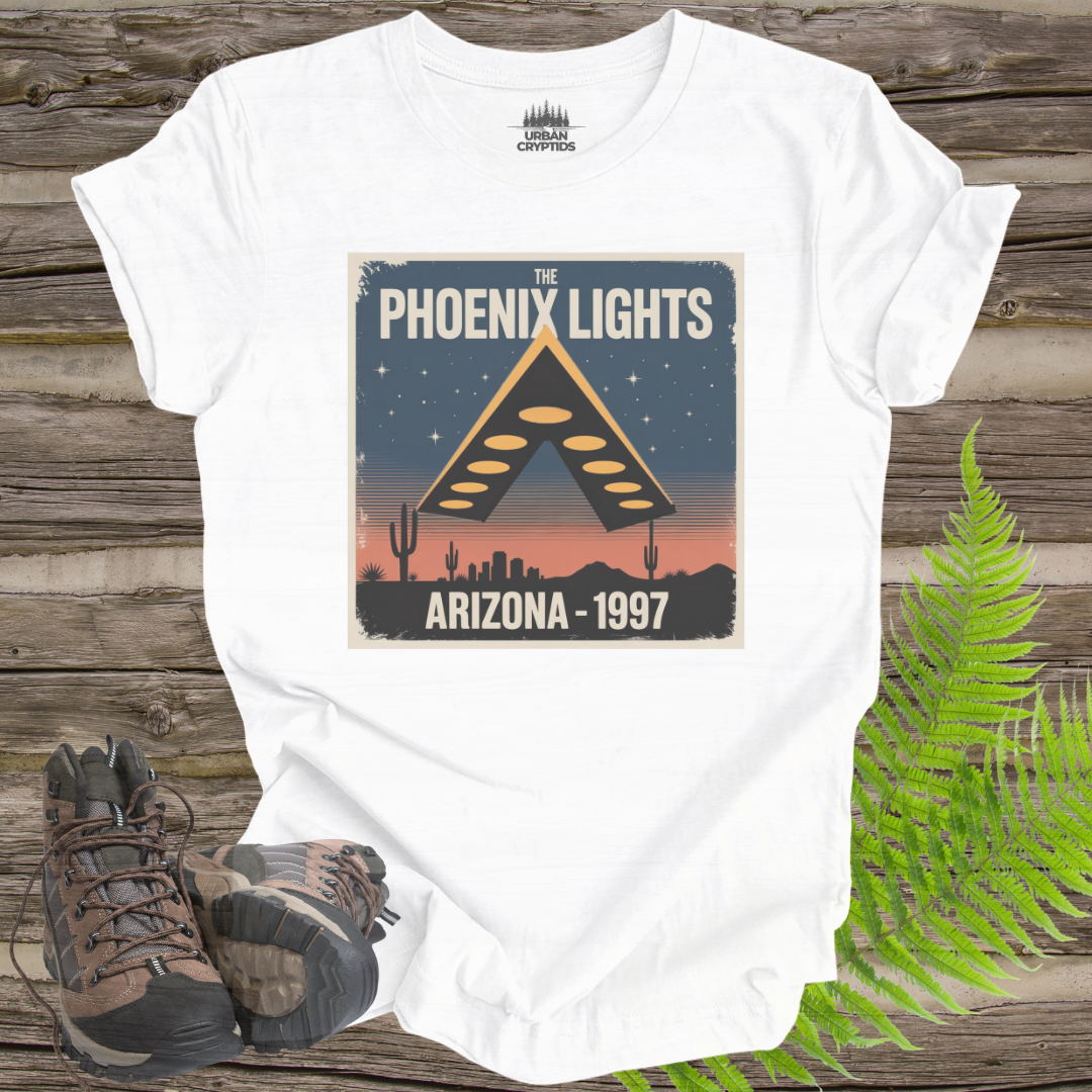 Phoenix Lights 1997 UFO T-Shirt – Arizona Alien & Cryptid Sighting Tee