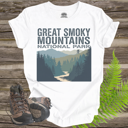 Smoky Mountains Bigfoot Tee – National Park Cryptid Shirt