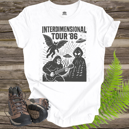 Cryptid Tour Unisex Tee - Interdimensional Tour '86 UFO Bigfoot Flatwoods Monster Mothman