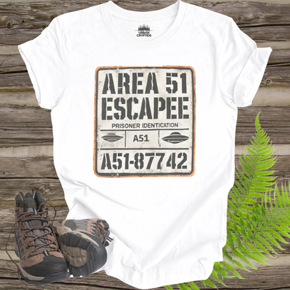 AREA 51 ESCAPEE Shirt | Vintage Prisoner Identification Tee | Funny Alien UFO T-Shirt