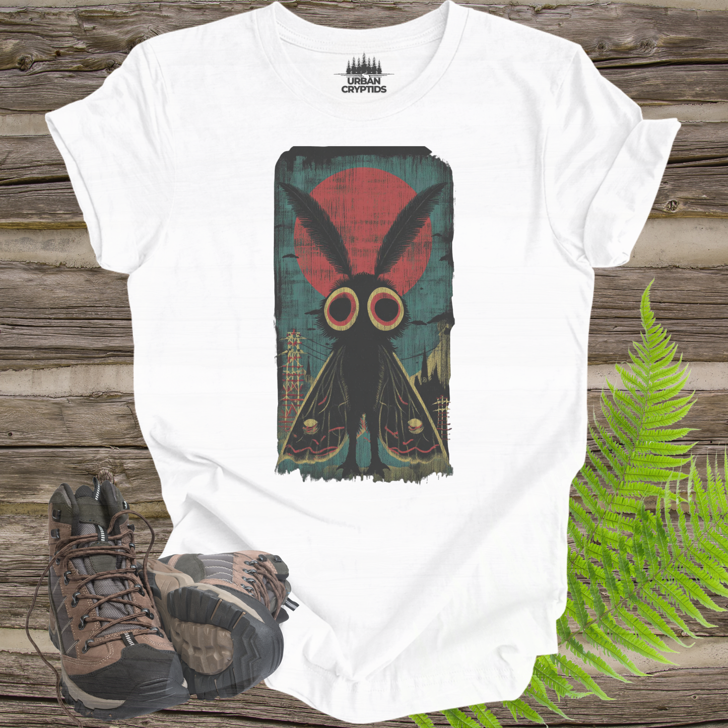Mothman Vintage Poster T-Shirt | Cryptid Graphic Tee – Urban Cryptids
