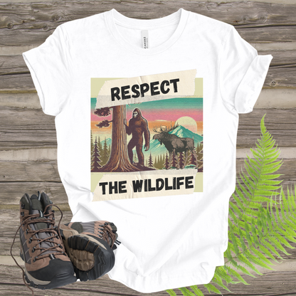 Wildlife Respect Tee - Unisex T-Shirt with Bigfoot and Moose