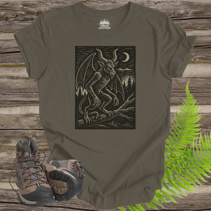 Jersey Devil T-Shirt – Pine Barrens Cryptid Woodcut Tee